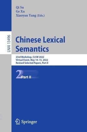 Su / Yang / Xu |  Chinese Lexical Semantics | Buch |  Sack Fachmedien