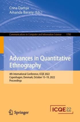 Barany / Damsa / Damsa |  Advances in Quantitative Ethnography | Buch |  Sack Fachmedien