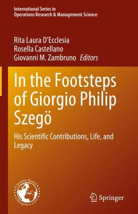 D'Ecclesia / Zambruno / Castellano |  In the Footsteps of Giorgio Philip Szegö | Buch |  Sack Fachmedien