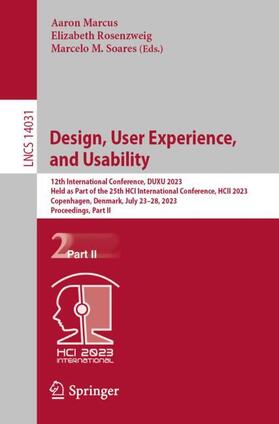 Marcus / Soares / Rosenzweig |  Design, User Experience, and Usability | Buch |  Sack Fachmedien