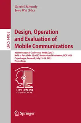 Salvendy / Wei |  Design, Operation and Evaluation of Mobile Communications | eBook | Sack Fachmedien