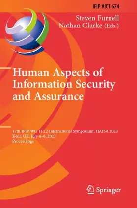 Clarke / Furnell |  Human Aspects of Information Security and Assurance | Buch |  Sack Fachmedien