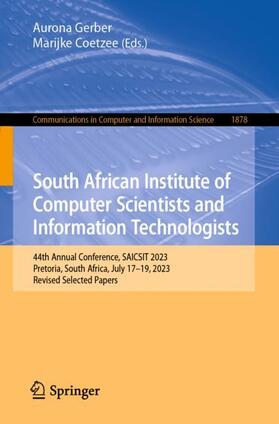 Coetzee / Gerber |  South African Institute of Computer Scientists and Information Technologists | Buch |  Sack Fachmedien