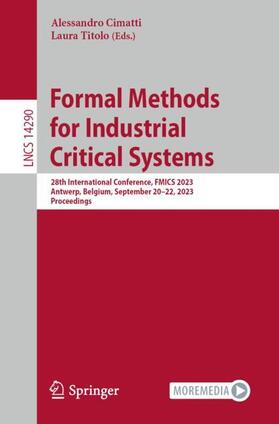 Titolo / Cimatti |  Formal Methods for Industrial Critical Systems | Buch |  Sack Fachmedien