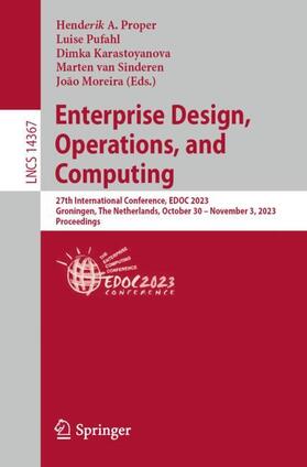 Proper / Pufahl / Moreira |  Enterprise Design, Operations, and Computing | Buch |  Sack Fachmedien