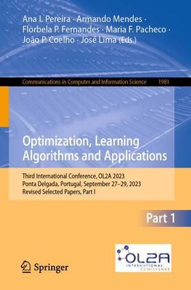 Pereira / Mendes / Lima |  Optimization, Learning Algorithms and Applications | Buch |  Sack Fachmedien