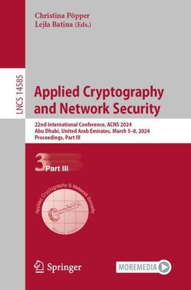 Batina / Pöpper |  Applied Cryptography and Network Security | Buch |  Sack Fachmedien