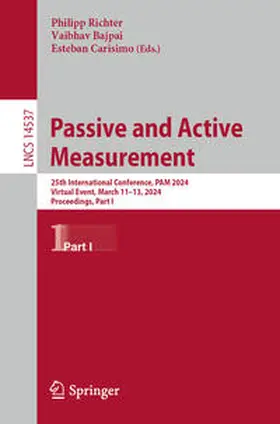 Richter / Bajpai / Carisimo |  Passive and Active Measurement | eBook | Sack Fachmedien