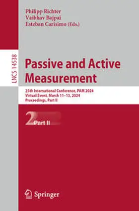 Richter / Bajpai / Carisimo |  Passive and Active Measurement | eBook | Sack Fachmedien