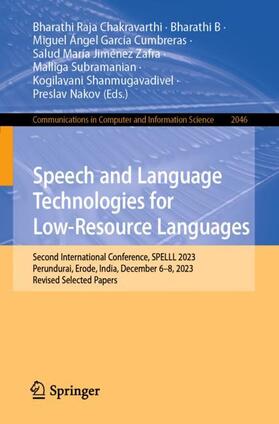 Chakravarthi / B / García Cumbreras |  Speech and Language Technologies for Low-Resource Languages | Buch |  Sack Fachmedien