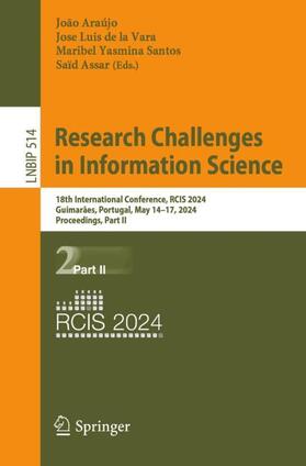 Araújo / Assar / de la Vara |  Research Challenges in Information Science | Buch |  Sack Fachmedien