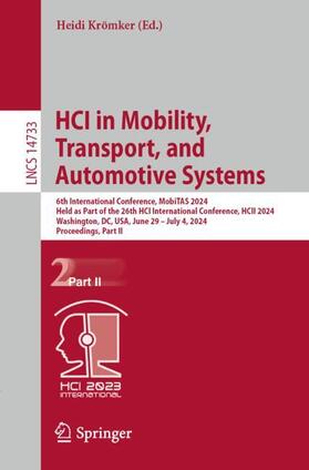 Krömker |  HCI in Mobility, Transport, and Automotive Systems | Buch |  Sack Fachmedien