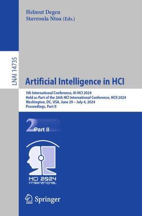 Ntoa / Degen |  Artificial Intelligence in HCI | Buch |  Sack Fachmedien
