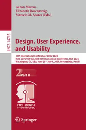 Marcus / Rosenzweig / Soares |  Design, User Experience, and Usability | eBook | Sack Fachmedien