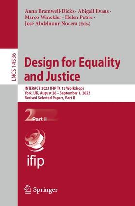 Bramwell-Dicks / Evans / Abdelnour-Nocera |  Design for Equality and Justice | Buch |  Sack Fachmedien