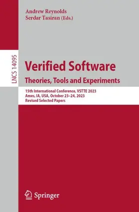 Tasiran / Reynolds |  Verified Software. Theories, Tools and Experiments | Buch |  Sack Fachmedien