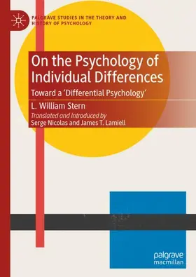 Stern |  On the Psychology of Individual Differences | Buch |  Sack Fachmedien