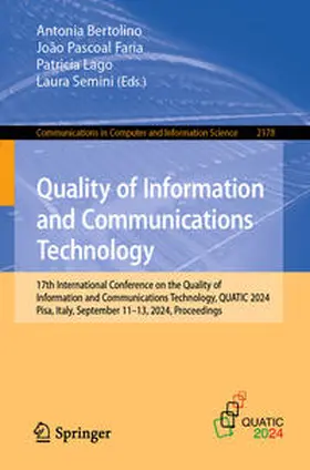 Bertolino / Pascoal Faria / Lago |  Quality of Information and Communications Technology | eBook | Sack Fachmedien