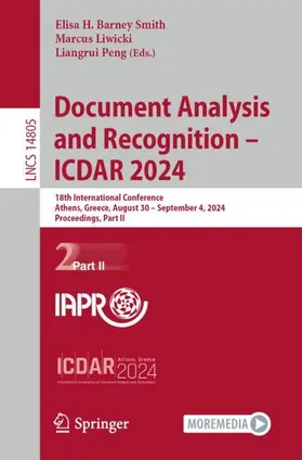 Barney Smith / Peng / Liwicki |  Document Analysis and Recognition - ICDAR 2024 | Buch |  Sack Fachmedien