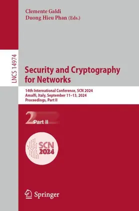 Phan / Galdi |  Security and Cryptography for Networks | Buch |  Sack Fachmedien