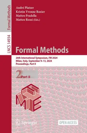 Platzer / Rossi / Rozier |  Formal Methods | Buch |  Sack Fachmedien