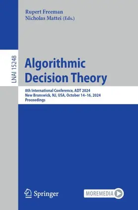 Mattei / Freeman |  Algorithmic Decision Theory | Buch |  Sack Fachmedien