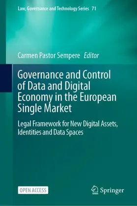 Pastor Sempere |  Governance and Control of Data and Digital Economy in the European Single Market | Buch |  Sack Fachmedien