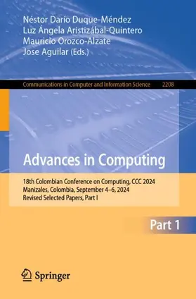 Duque-Méndez / Aguilar / Aristizábal-Quintero |  Advances in Computing | Buch |  Sack Fachmedien