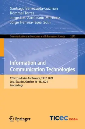 Berrezueta-Guzman / Herrera-Tapia / Torres |  Information and Communication Technologies | Buch |  Sack Fachmedien