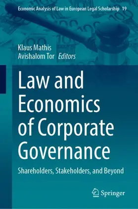 Tor / Mathis |  Law and Economics of Corporate Governance | Buch |  Sack Fachmedien