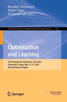 Dorronsoro / Talbi / Zagar |  Optimization and Learning | Buch |  Sack Fachmedien