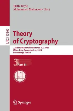 Mahmoody / Boyle |  Theory of Cryptography | Buch |  Sack Fachmedien