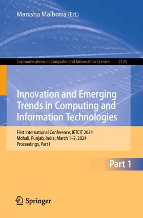 Malhotra |  Innovation and Emerging Trends in Computing and Information Technologies | Buch |  Sack Fachmedien