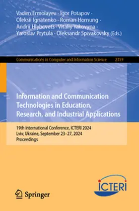 Ermolayev / Potapov / Ignatenko |  Information and Communication Technologies in Education, Research, and Industrial Applications | eBook | Sack Fachmedien