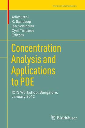 Adimurthi / Tintarev / Sandeep |  Concentration Analysis and Applications to PDE | Buch |  Sack Fachmedien