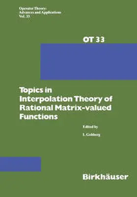 Gohberg |  Topics in Interpolation Theory of Rational Matrix-valued Functions | eBook | Sack Fachmedien