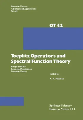 Nikolsky |  Toeplitz Operators and Spectral Function Theory | Buch |  Sack Fachmedien