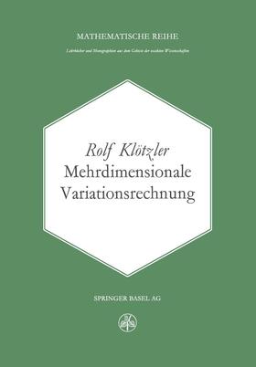 Klötzer |  Mehrdimensionale Variationsrechnung | Buch |  Sack Fachmedien