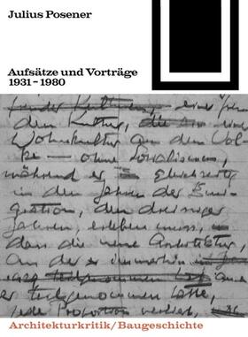 Posener |  Aufsätze und Vorträge 1931-1980 | eBook | Sack Fachmedien