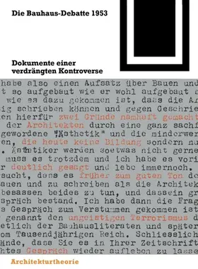 Conrads / Droste / Nerdinger |  Die Bauhaus-Debatte 1953 | eBook | Sack Fachmedien