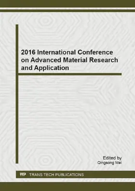 Mei |  2016 International Conference on Advanced Material Research and Application | eBook | Sack Fachmedien