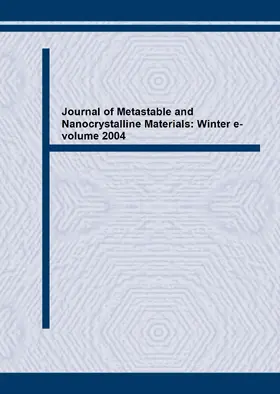 Yavari / Inoue / Morris |  Journal of Metastable and Nanocrystalline Materials: Winter e-volume 2004 | eBook | Sack Fachmedien