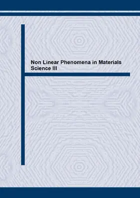 Ananthakrishna / Kubin / Martin |  Non Linear Phenomena in Materials Science III | eBook | Sack Fachmedien