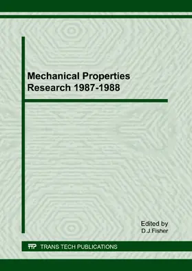 Fisher |  Mechanical Properties Research 1987-1988 | eBook | Sack Fachmedien