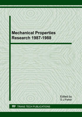 Fisher |  Mechanical Properties Research 1987-1988 | Sonstiges |  Sack Fachmedien