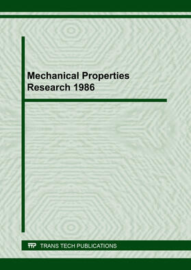 Mechanical Properties Research 1986 | Sonstiges | 978-3-0357-0984-1 | sack.de