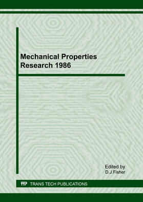 Fisher | Mechanical Properties Research 1986 | Sonstiges | 978-3-0357-0986-5 | sack.de