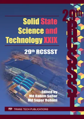 Sahar / Rohani |  Solid State Science and Technology XXIX | Buch |  Sack Fachmedien