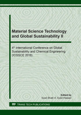 Syed-Hassan |  Material Science Technology and Global Sustainability II | Buch |  Sack Fachmedien