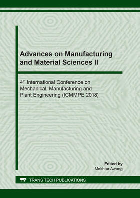 Awang |  Advances on Manufacturing and Material Sciences II | Buch |  Sack Fachmedien